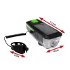 Luz Delantera Para Bicicleta con Recarga Solar, USB y Pito / Luces para Bicicleta / Luz Impermeable Para Bicicleta - Imagen 2