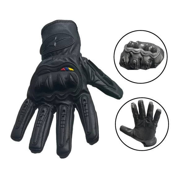 GUANTES EN CUERO PARA MOTOCICLISTAS